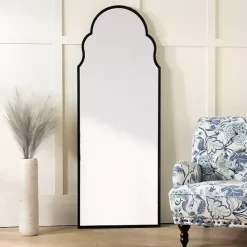 Kirklands Home Maria Metal Arch Full Length Mirror Black