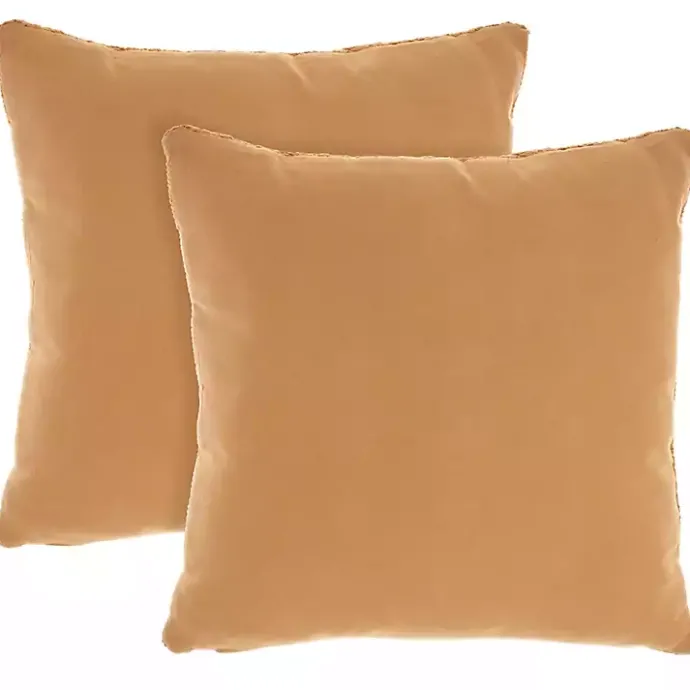 Hot Kirklands Home Marigold Cable Knit Throw Pillows, Set of 2 Orange