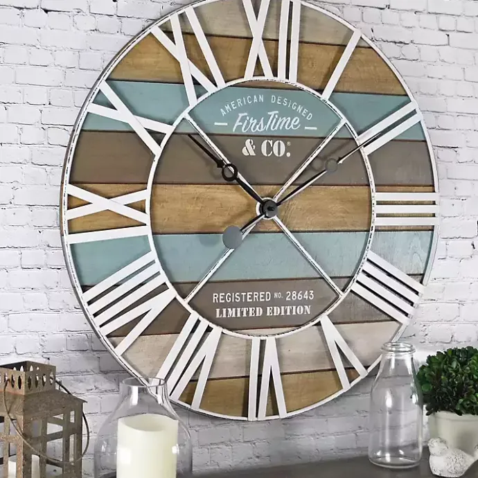 Outlet Kirklands Home Maritime Planks Wall Clock