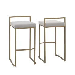 Hot Kirklands Home Marley and Gold Bar Stools, Set of 2 Gray