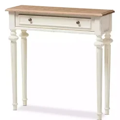 Clearance Kirklands Home Marquetterie Whitewashed Oak Top Console Table