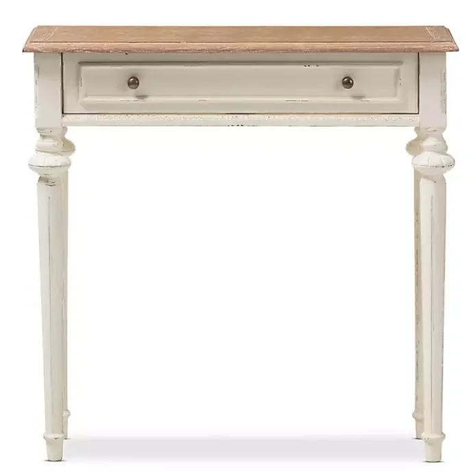 Clearance Kirklands Home Marquetterie Whitewashed Oak Top Console Table