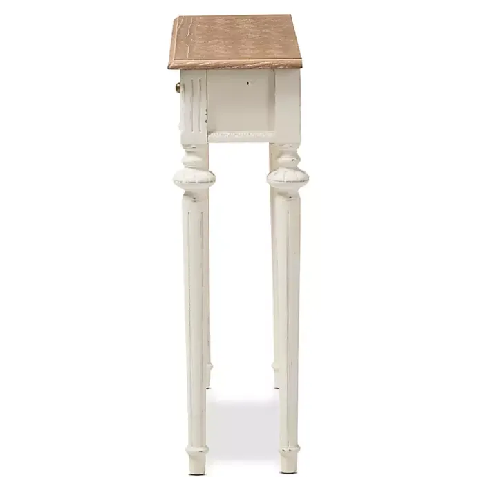 Clearance Kirklands Home Marquetterie Whitewashed Oak Top Console Table