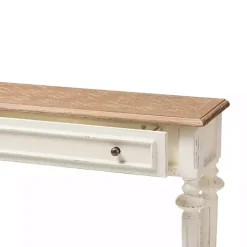 Clearance Kirklands Home Marquetterie Whitewashed Oak Top Console Table
