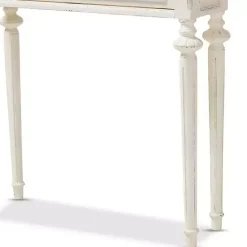 Clearance Kirklands Home Marquetterie Whitewashed Oak Top Console Table