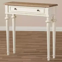 Clearance Kirklands Home Marquetterie Whitewashed Oak Top Console Table
