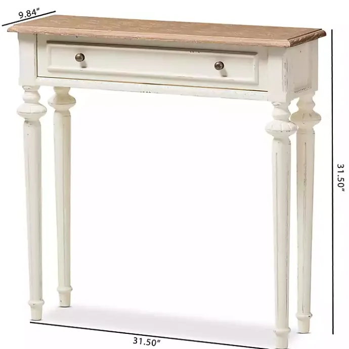 Clearance Kirklands Home Marquetterie Whitewashed Oak Top Console Table