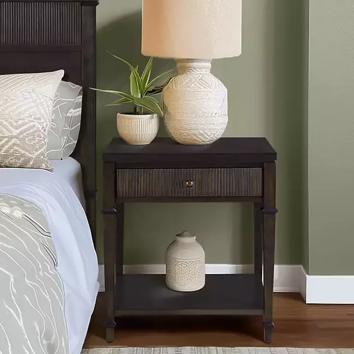 New Kirklands Home Martha Stewart Dark Wood Nightstand Brown
