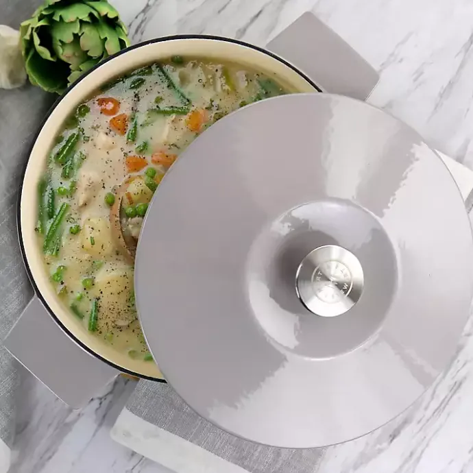 Best Kirklands Home Martha Stewart Ribbed 5 Quart Dutch Oven Gray