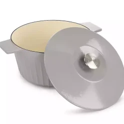 Best Kirklands Home Martha Stewart Ribbed 5 Quart Dutch Oven Gray