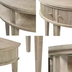 Discount Kirklands Home Martha Stewart Half Moon Console Table Tan