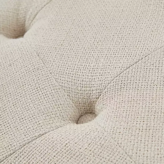 Online Kirklands Home Martha Stewart Round Cream Ottoman with Shelf Ivory