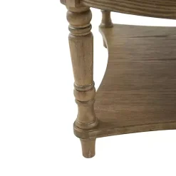 Online Kirklands Home Martha Stewart Round Cream Ottoman with Shelf Ivory