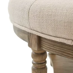 Online Kirklands Home Martha Stewart Round Cream Ottoman with Shelf Ivory