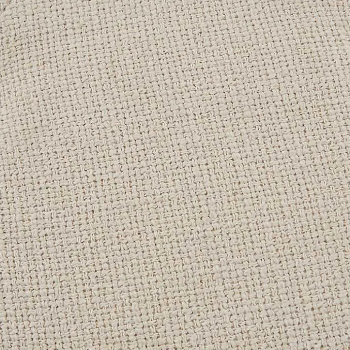 Online Kirklands Home Martha Stewart Round Cream Ottoman with Shelf Ivory