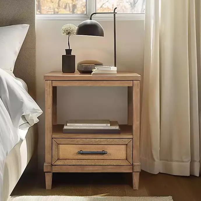 Sale Kirklands Home Martha Stewart Toasted Almond Wood Nightsd Tan