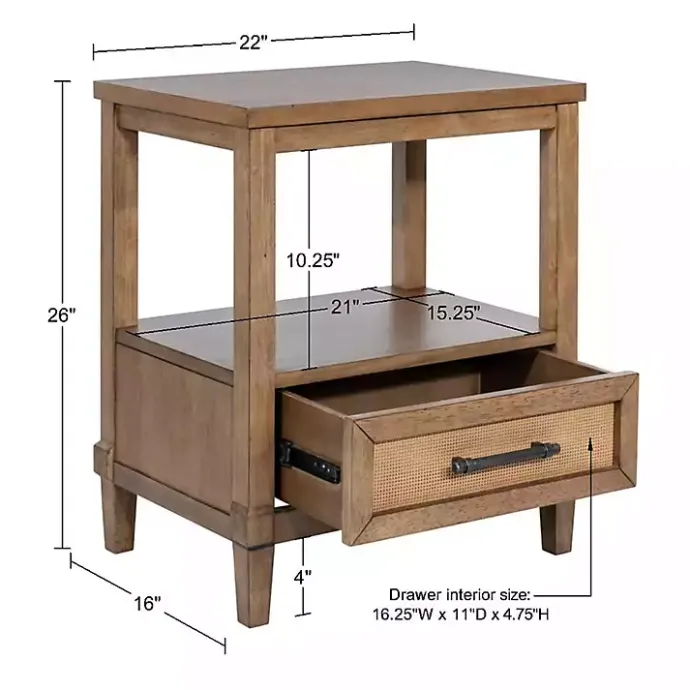 Sale Kirklands Home Martha Stewart Toasted Almond Wood Nightsd Tan