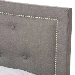 Outlet Kirklands Home Mary Light Button Tufted Full Bed Frame Gray