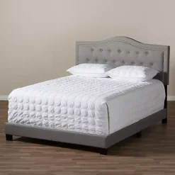 Outlet Kirklands Home Mary Light Button Tufted Full Bed Frame Gray