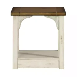 Online Kirklands Home Mary and Natural Wooden Square Accent Table White