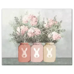 Outlet Kirklands Home Mason Jars Easter Bouquet Canvas Art Print