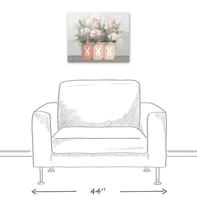 Outlet Kirklands Home Mason Jars Easter Bouquet Canvas Art Print