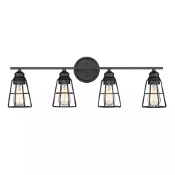 Discount Kirklands Home Matte Cage Shade Vanity Light Black