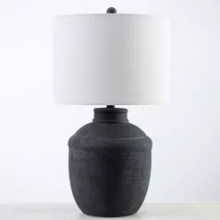 Clearance Kirklands Home Matte Black Cairo Table Lamp White