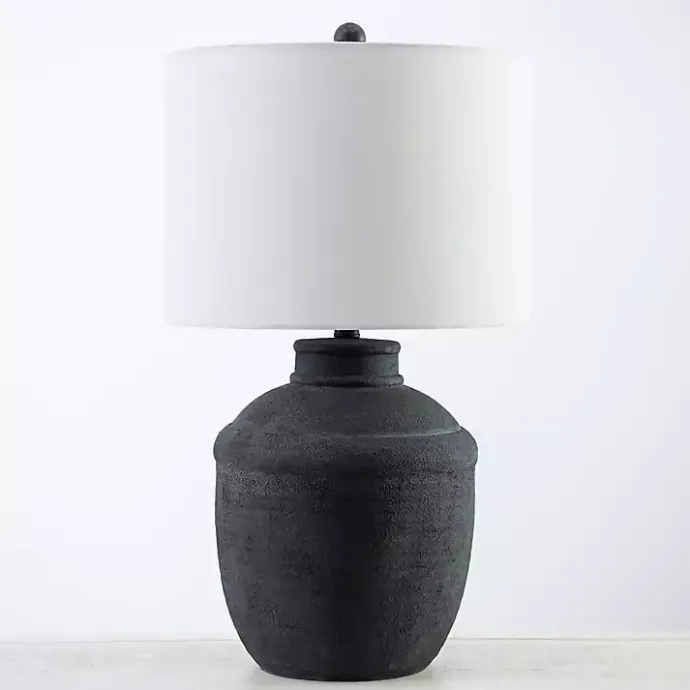 Clearance Kirklands Home Matte Black Cairo Table Lamp White