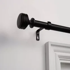 Sale Kirklands Home Matte Duke Curtain Rod, 72 in. Black