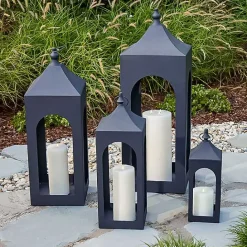 Hot Kirklands Home Matte Hampshire Metal Lantern, 30 in. Black