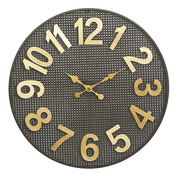 Best Kirklands Home Matte Black Iron Wall Clock, 32 in.