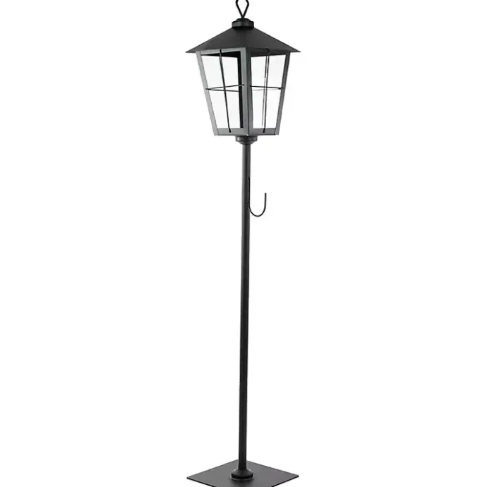 Online Kirklands Home Matte Lantern Post with Wreath Holder Black