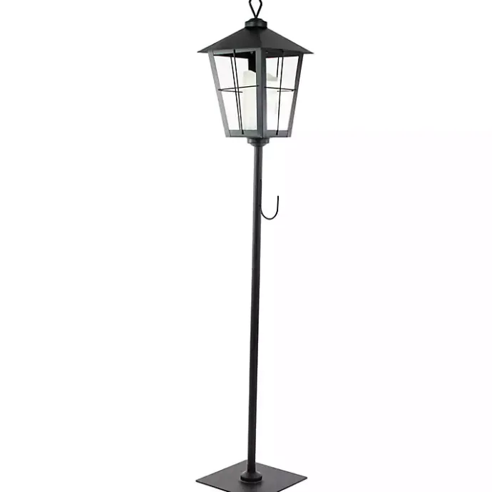 Online Kirklands Home Matte Lantern Post with Wreath Holder Black