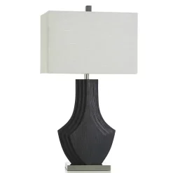 Clearance Kirklands Home Matte Black Layered Table Lamp White