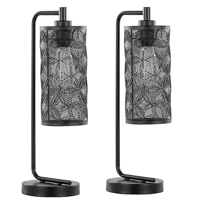 Clearance Kirklands Home Matte Metal Cutout Table Lamps, Set of 2 Black