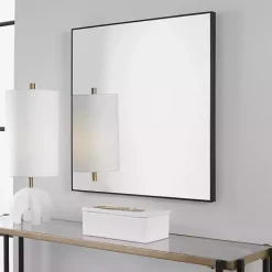 Sale Kirklands Home Matte Metal Square Framed Mirror Black