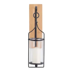 Best Kirklands Home Matte Poplar Wood Sconce Black