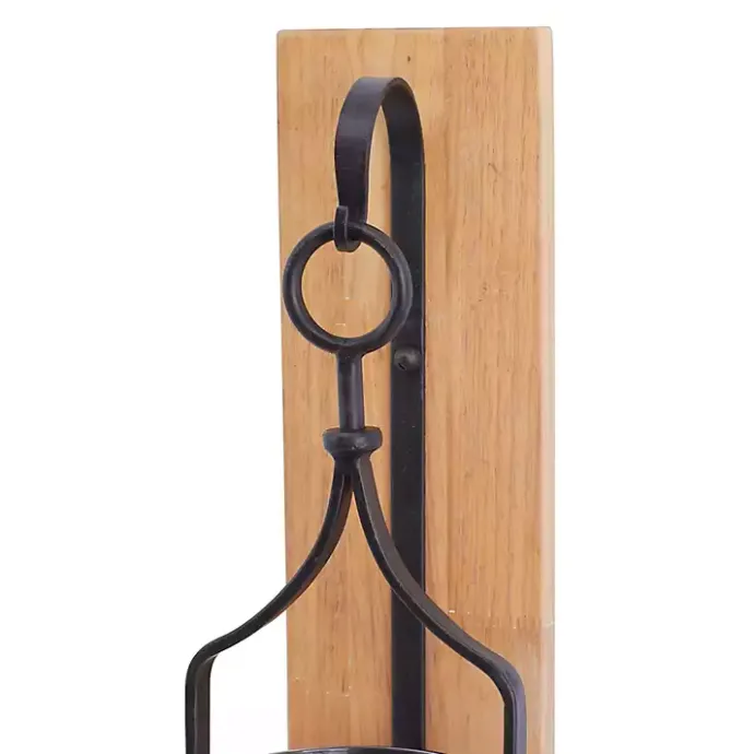 Best Kirklands Home Matte Poplar Wood Sconce Black