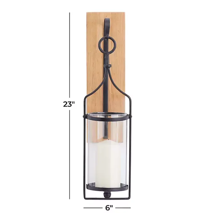 Best Kirklands Home Matte Poplar Wood Sconce Black