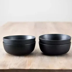 Sale Kirklands Home Matte Simple Things Cereal Bowls, Set of 4 Black
