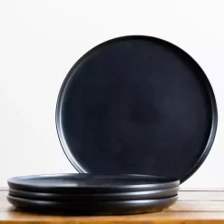 Sale Kirklands Home Matte Simple Things Dinner Plates, Set of 4 Black
