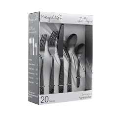Clearance Kirklands Home Matte Black Steel Diagonal 20-pc. Flatware Set