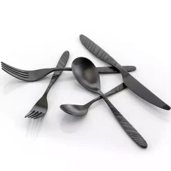 Clearance Kirklands Home Matte Black Steel Diagonal 20-pc. Flatware Set