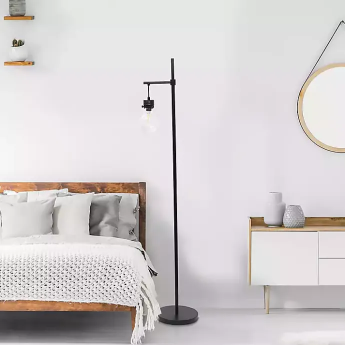 Online Kirklands Home Matte Black Stephen Floor Lamp Clear