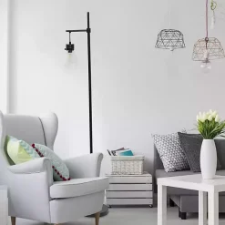 Online Kirklands Home Matte Black Stephen Floor Lamp Clear