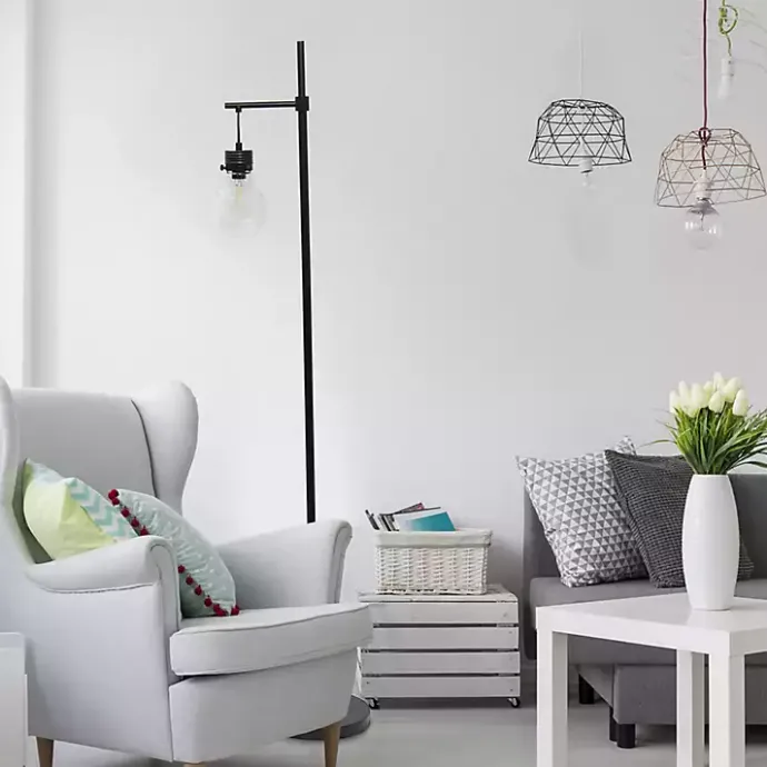 Online Kirklands Home Matte Black Stephen Floor Lamp Clear