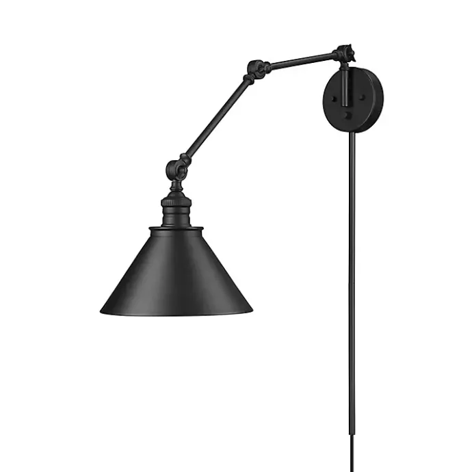 New Kirklands Home Matte Swing Arm Wall Sconce Black