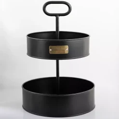 Clearance Kirklands Home Matte 2-Tier Coffee Basket Black