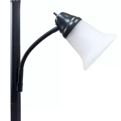 Sale Kirklands Home Matte Bronze and White Reading Arm Torchiere Brown